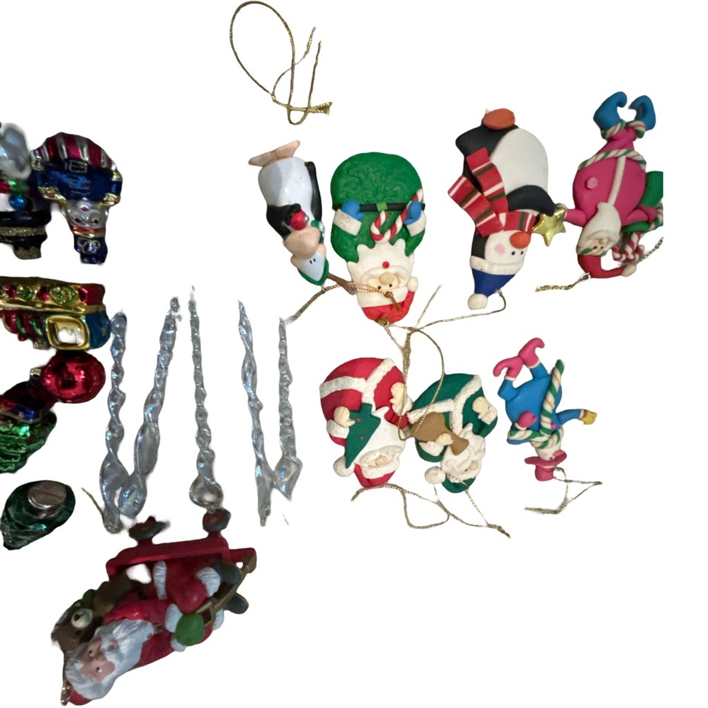 Vintage Lot 31 Christmas Ornaments 90s Rubber Plastic & Glass Bulbs